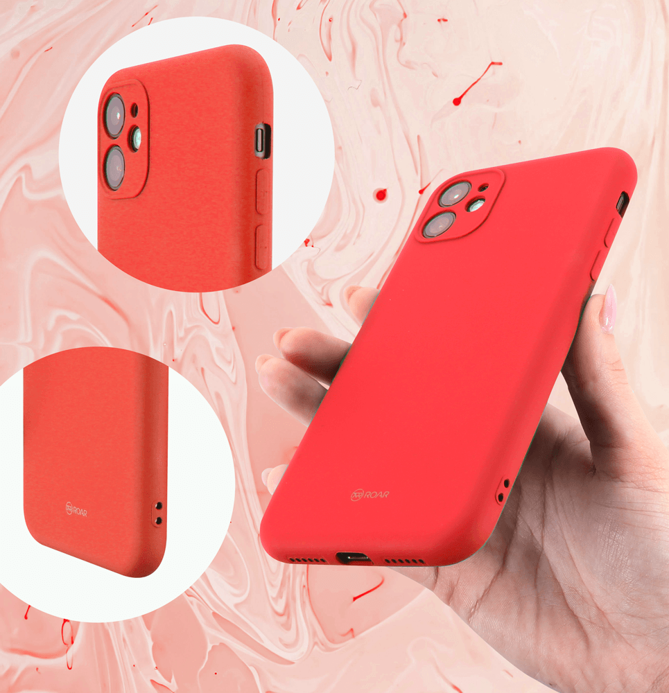 Xiaomi Redmi Note 14 Pro 5G szilikon tok gyári ROAR kameravédővel piros