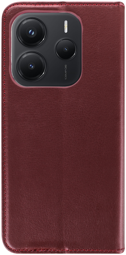 Xiaomi Redmi Note 14 5G oldalra nyíló flipes bőrtok asztali tartó funkciós bordó