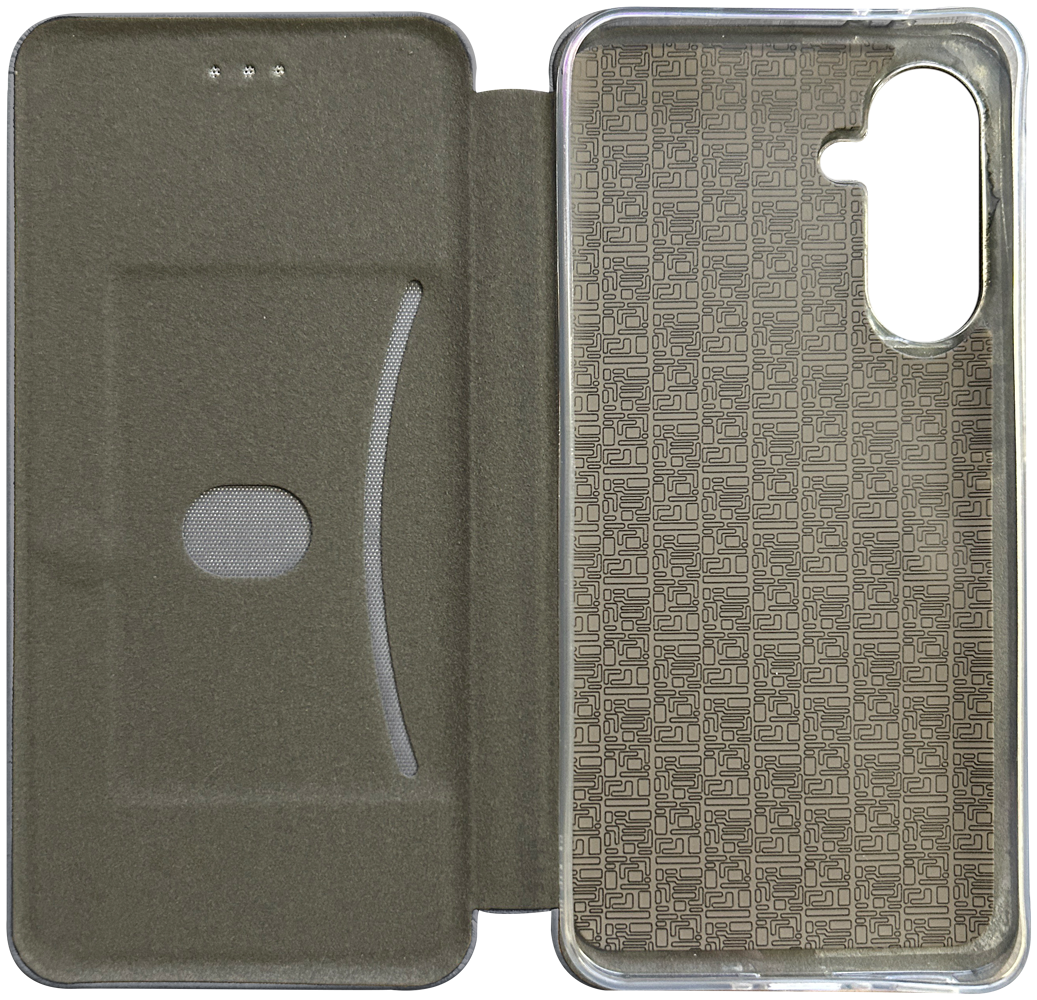 Samsung Galaxy A56 5G (SM-A566B/DS) oldalra nyíló mágneses flipes bőrtok prémium minőség ezüst