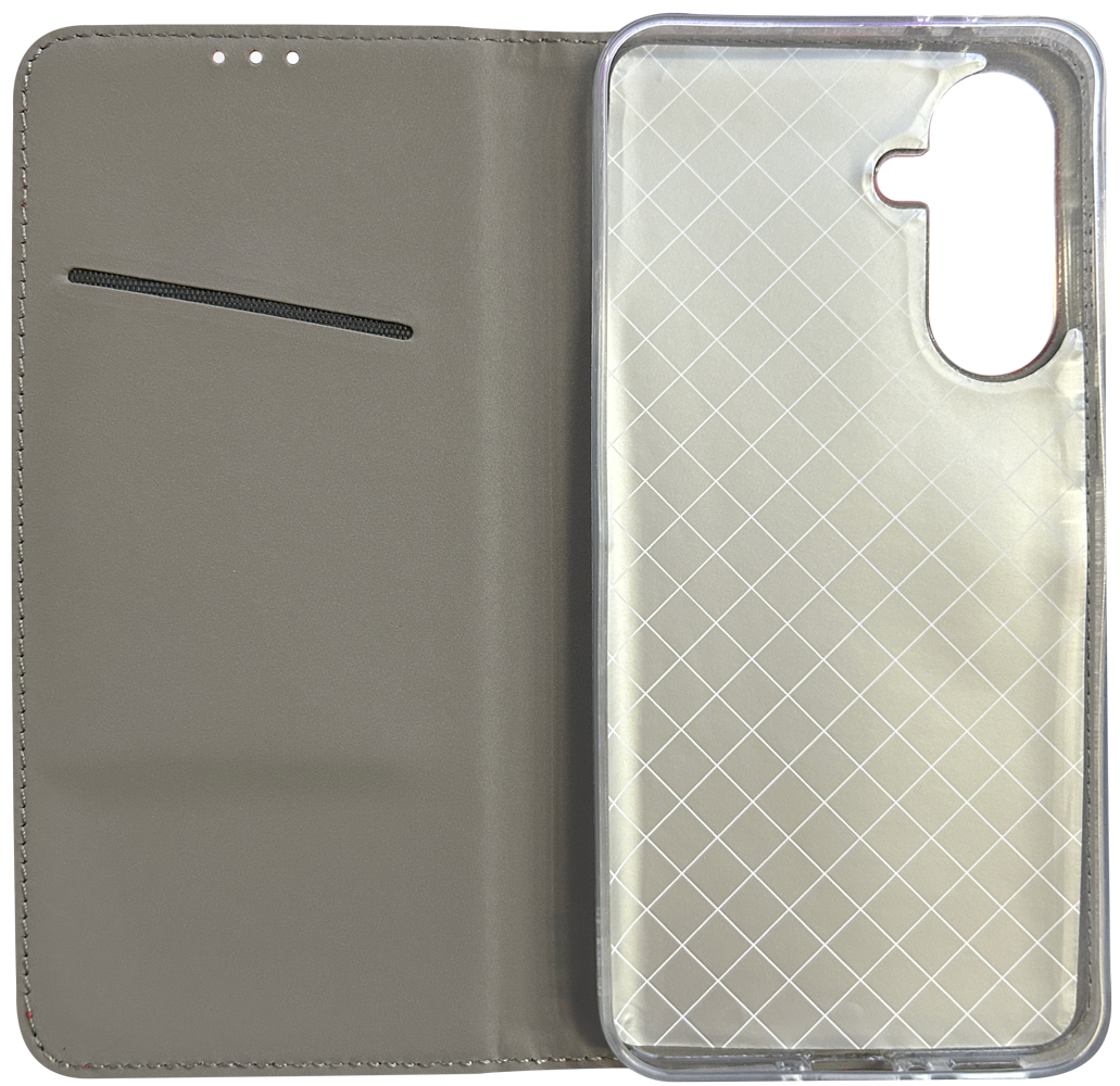 Samsung Galaxy A56 5G (SM-A566B/DS) oldalra nyíló flipes bőrtok rombusz mintás sötétkék