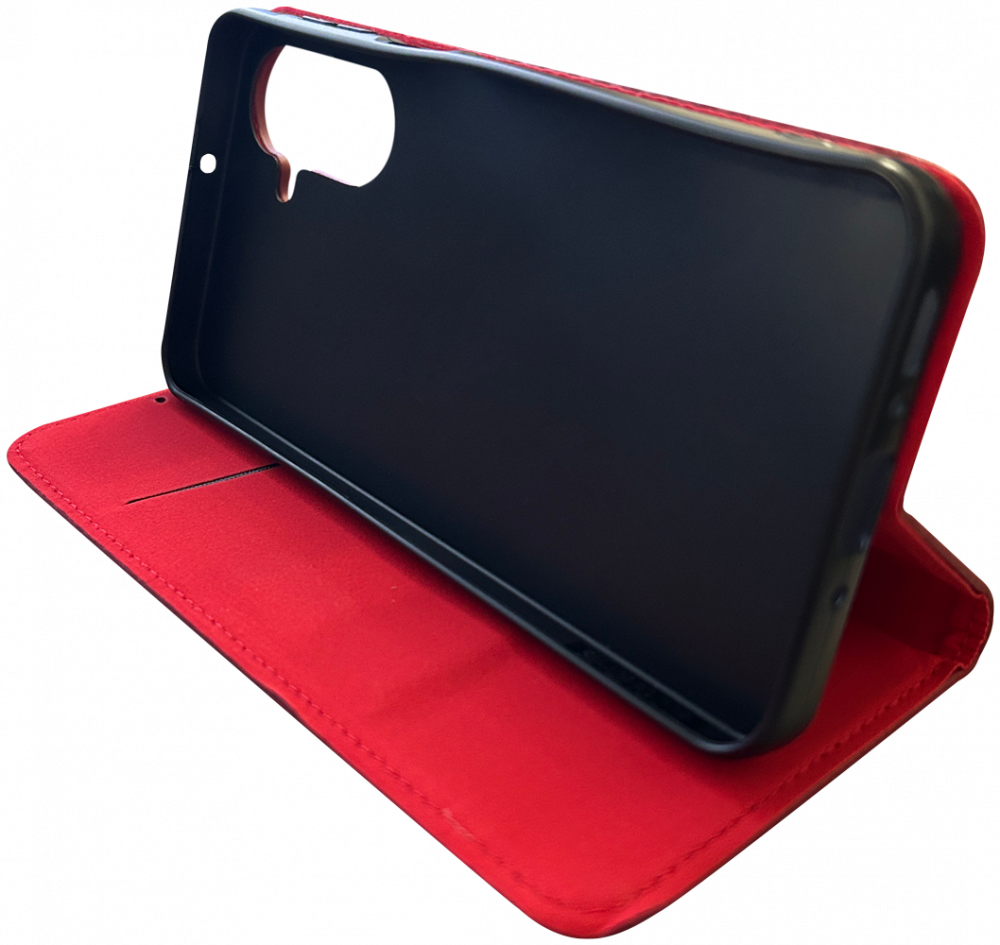 Samsung Galaxy A26 5G (SM-A266B/DS) oldalra nyíló flipes bőrtok valódi bőr piros