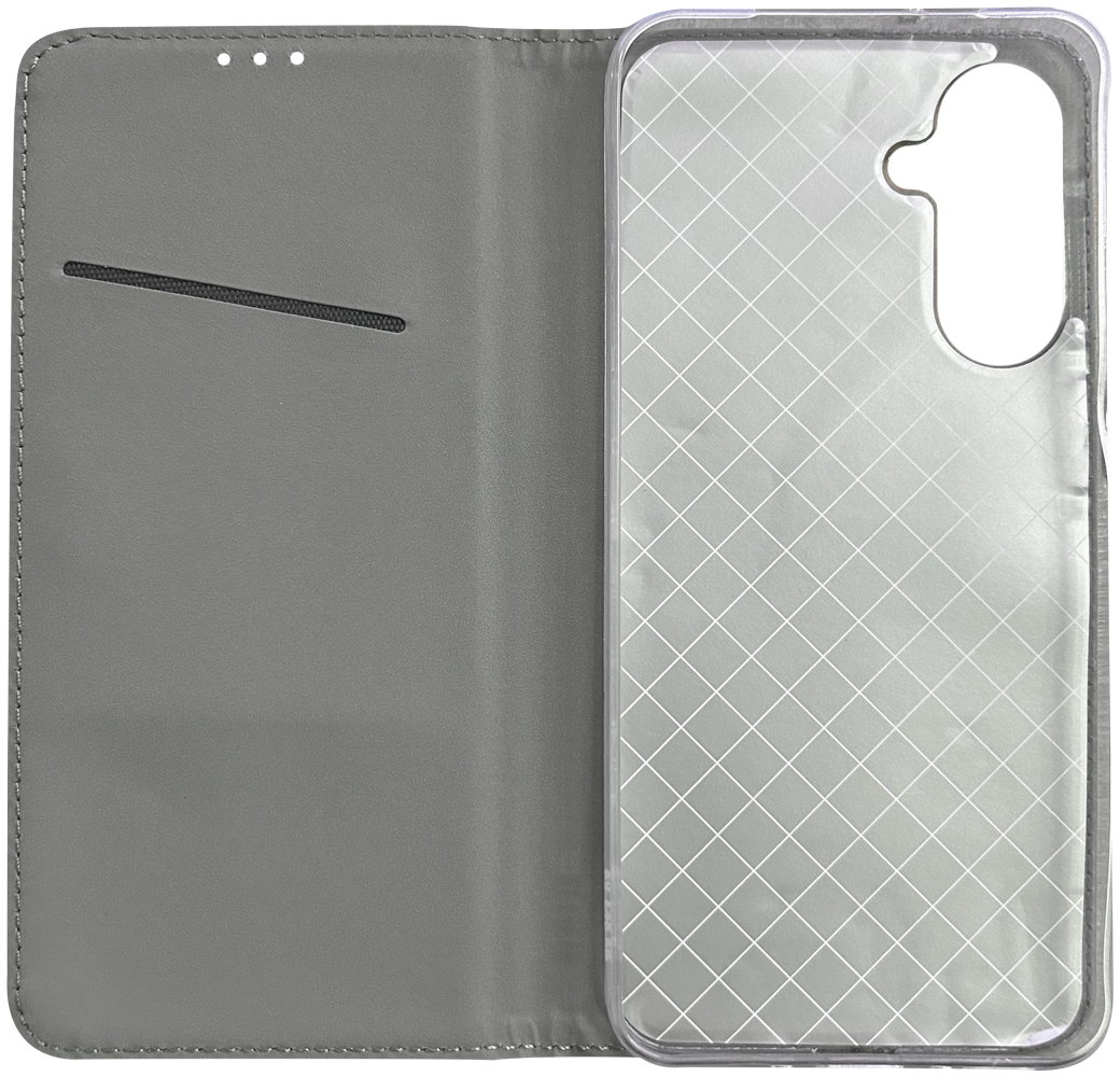 Samsung Galaxy A26 5G (SM-A266B/DS) oldalra nyíló flipes bőrtok rombusz mintás sötétkék