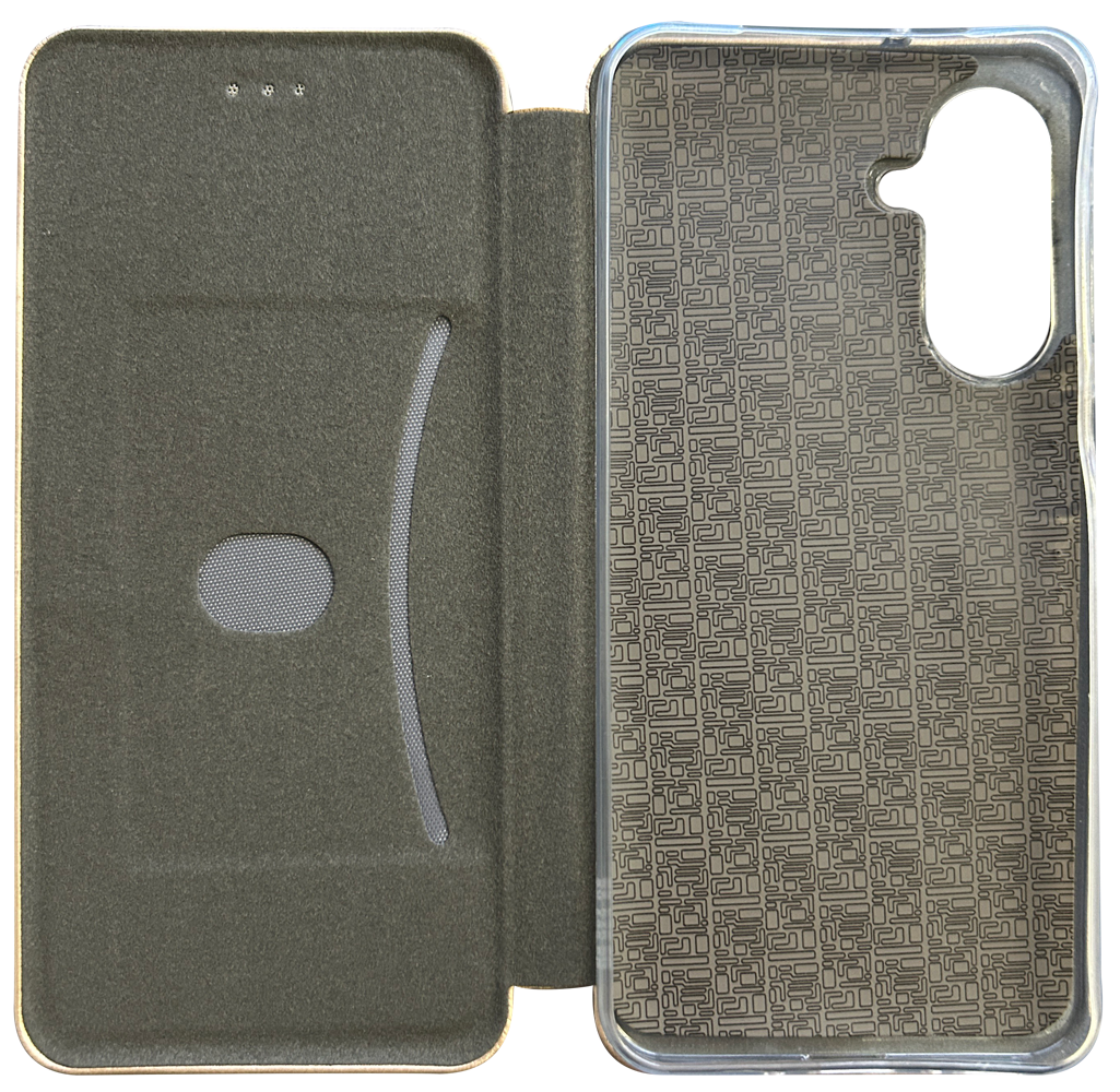 Samsung Galaxy A26 5G (SM-A266B/DS) oldalra nyíló mágneses flipes bőrtok prémium minőség arany