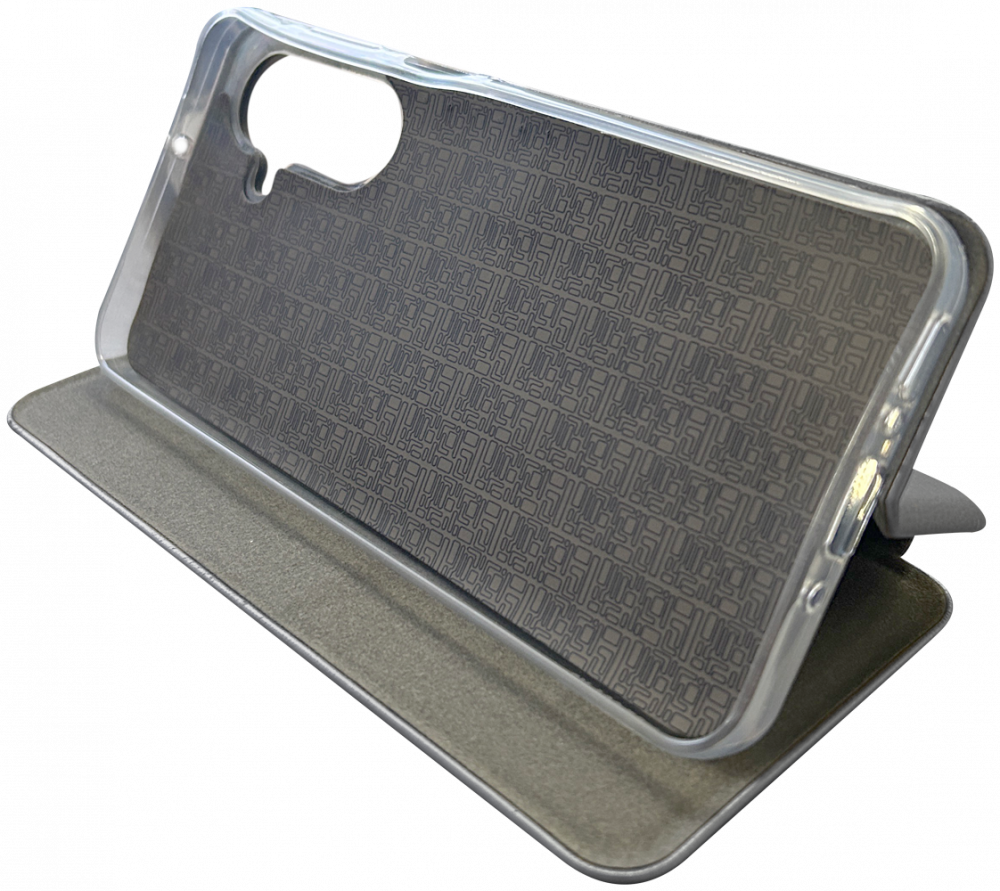 Samsung Galaxy A26 5G (SM-A266B/DS) oldalra nyíló mágneses flipes bőrtok prémium minőség ezüst