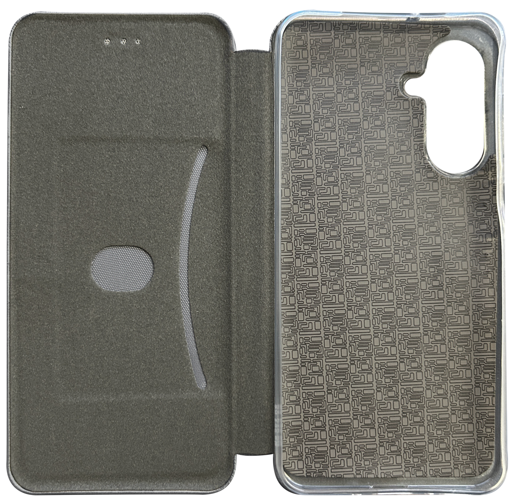 Samsung Galaxy A26 5G (SM-A266B/DS) oldalra nyíló mágneses flipes bőrtok prémium minőség ezüst