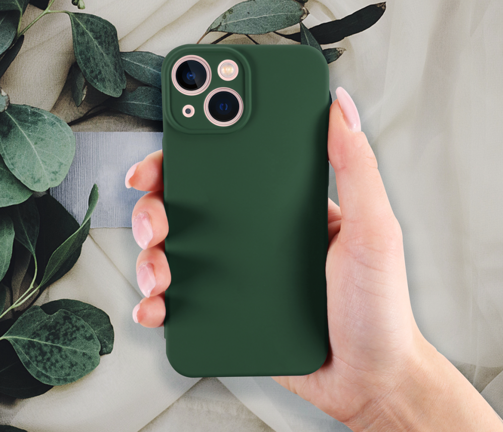 Samsung Galaxy A36 5G (SM-A366B/DS) szilikon tok kameravédővel matt sötétzöld