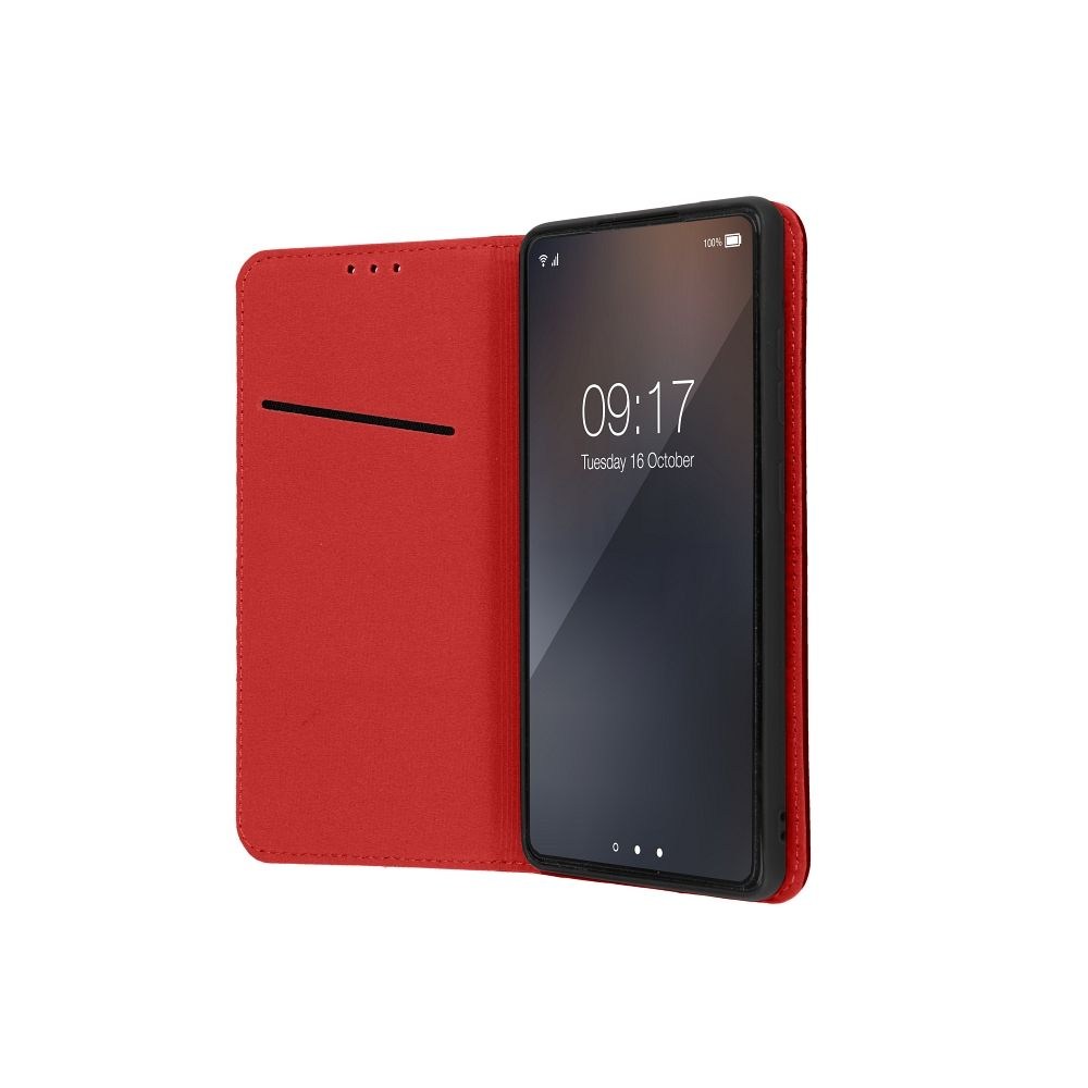 Samsung Galaxy A56 5G (SM-A566B/DS) oldalra nyíló flipes bőrtok valódi bőr piros