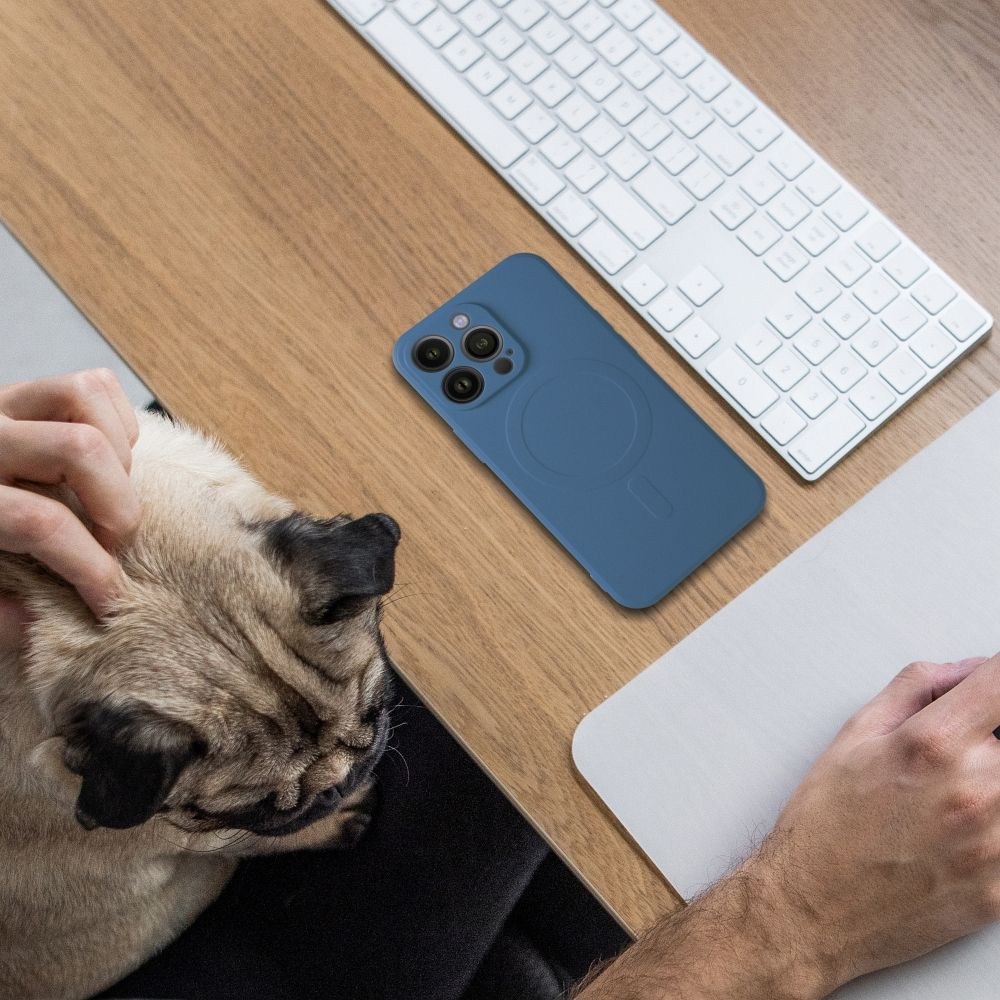 Samsung Galaxy A36 5G (SM-A366B/DS) szilikon tok gyári MagSafe kameravédővel sötétkék