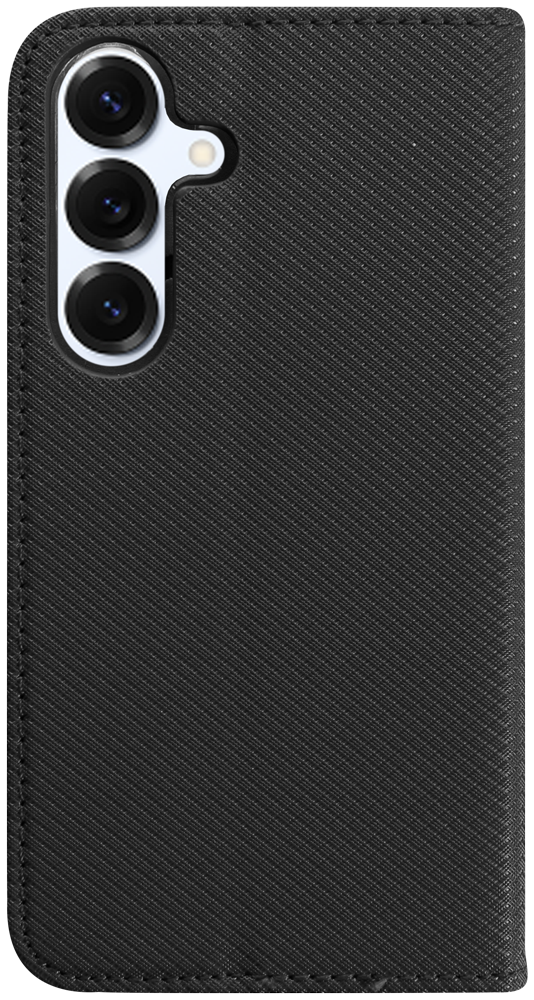 Samsung Galaxy S25 (SM-S931B) oldalra nyíló flipes bőrtok rombusz mintás fekete