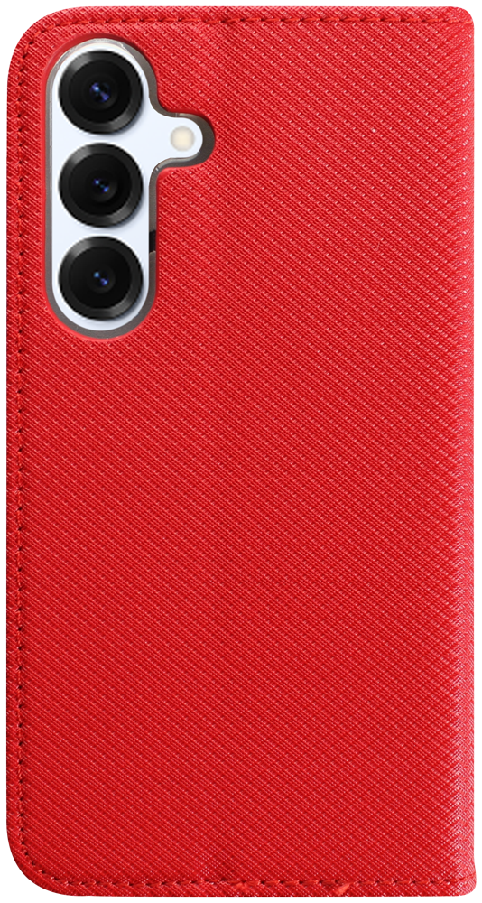 Samsung Galaxy S25 (SM-S931B) oldalra nyíló flipes bőrtok rombusz mintás piros