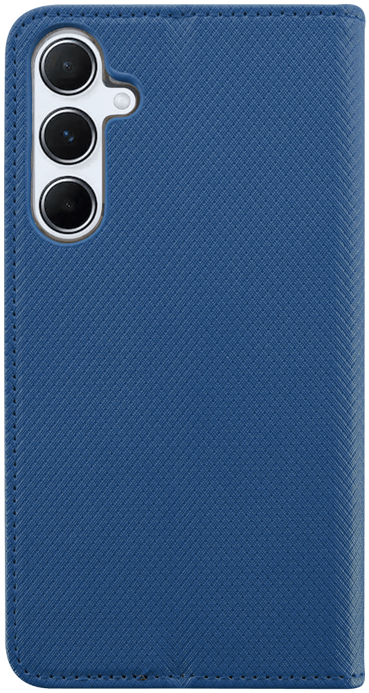 Samsung Galaxy A55 5G (SM-A556B) oldalra nyíló flipes bőrtok rombusz mintás sötétkék