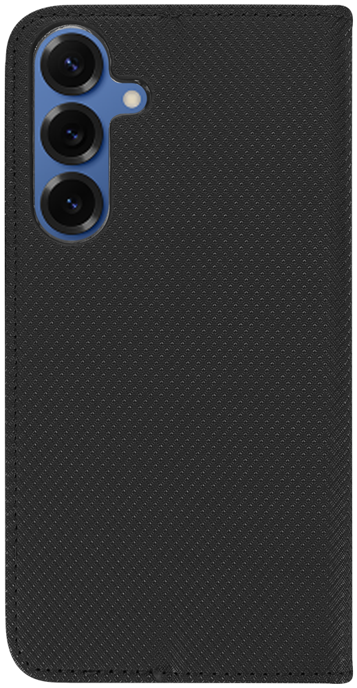 Samsung Galaxy S25 Plus (SM-S936B) oldalra nyíló flipes bőrtok rombusz mintás fekete