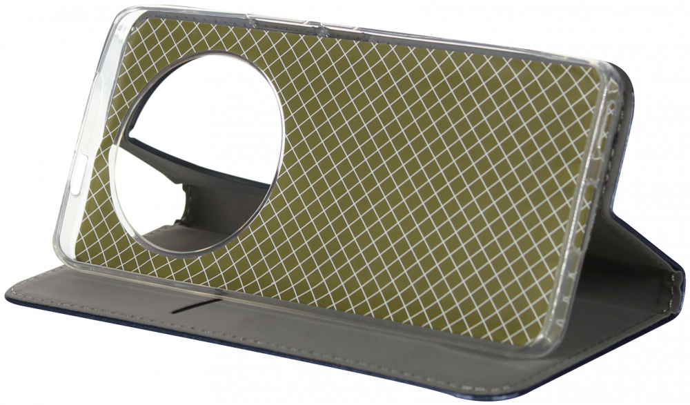 Honor Magic 7 Lite oldalra nyíló flipes bőrtok asztali tartó funkciós sötétkék