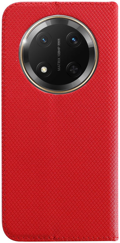 Honor Magic 7 Lite oldalra nyíló flipes bőrtok rombusz mintás piros