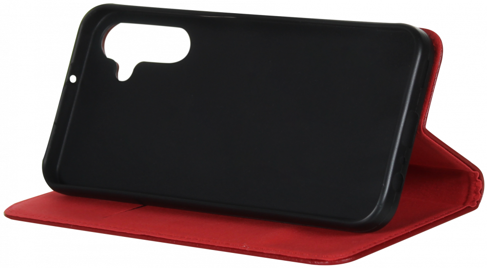 Samsung Galaxy A15 (SM-A155F) oldalra nyíló flipes bőrtok valódi bőr piros