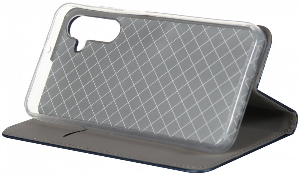 Samsung Galaxy A15 5G (SM-A156B) oldalra nyíló flipes bőrtok asztali tartó funkciós sötétkék