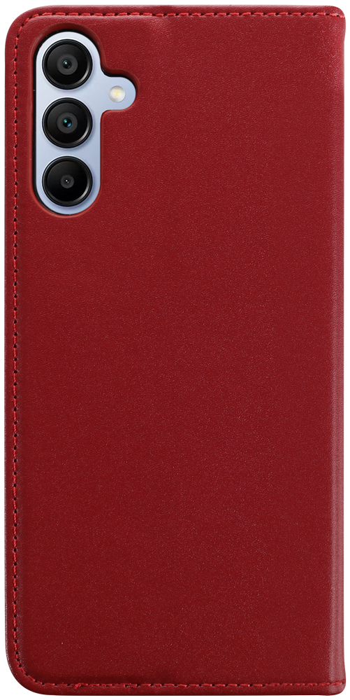 Samsung Galaxy A15 5G (SM-A156B) oldalra nyíló flipes bőrtok valódi bőr piros