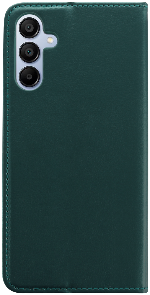 Samsung Galaxy A15 (SM-A155F) oldalra nyíló flipes bőrtok asztali tartó funkciós sötétzöld