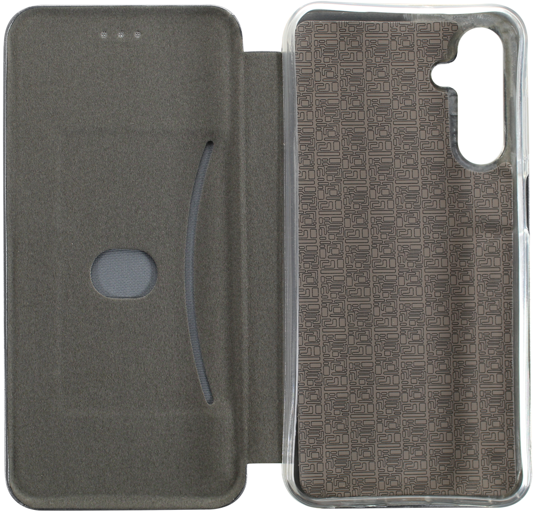 Samsung Galaxy A15 (SM-A155F) oldalra nyíló mágneses flipes bőrtok prémium minőség ezüst