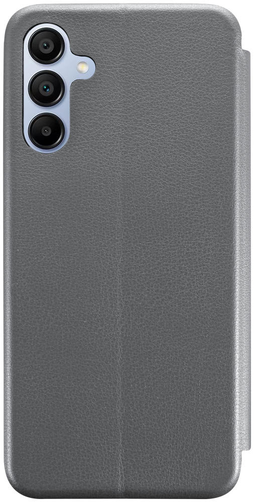 Samsung Galaxy A15 5G (SM-A156B) oldalra nyíló mágneses flipes bőrtok prémium minőség ezüst