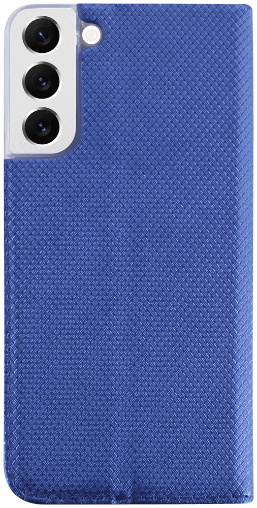 Samsung Galaxy S22 Plus 5G (SM-S906B) oldalra nyíló flipes bőrtok rombusz mintás sötétkék