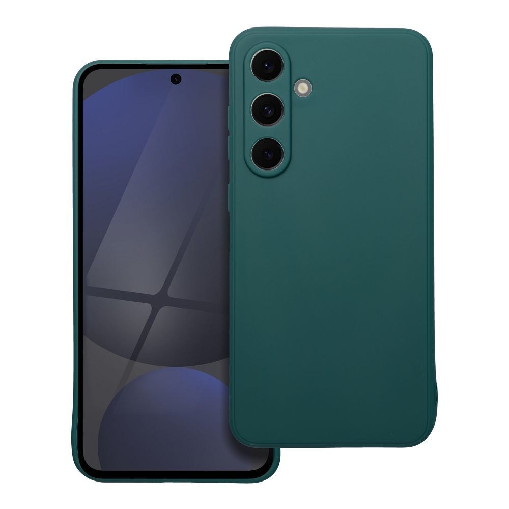 Samsung Galaxy S24 FE (SM-S721B/DS) szilikon tok kameravédővel matt sötétzöld