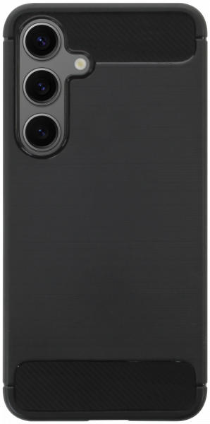 Samsung Galaxy S24 (SM-S921B) ütésálló szilikon tok szálcsiszolt-karbon minta légpárnás sarok fekete