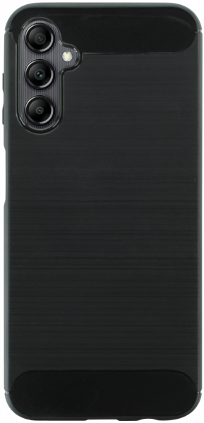 Samsung Galaxy A14 5G (SM-A146P) ütésálló szilikon tok szálcsiszolt-karbon minta légpárnás sarok fekete