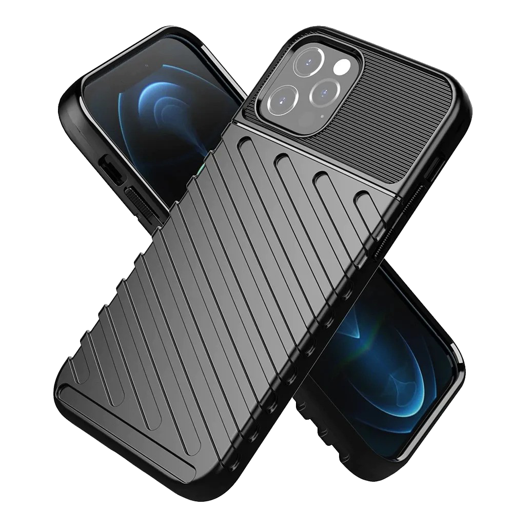 Apple iPhone 17 Air ütésálló tok légpárnás sarka, THUNDER fekete