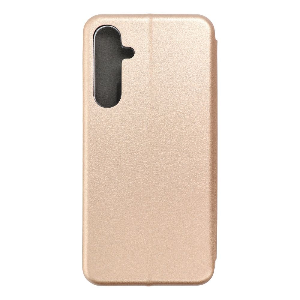 Samsung Galaxy A55 5G (SM-A556B) oldalra nyíló mágneses flipes bőrtok prémium minőség arany