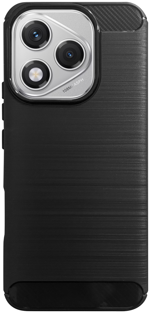 Huawei Honor 400 Lite ütésálló szilikon tok szálcsiszolt-karbon minta légpárnás sarok fekete