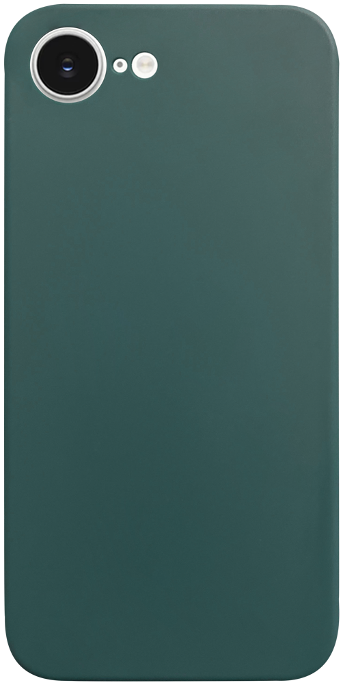 Apple iPhone 16e (SE 2025) szilikon tok kameravédővel matt sötétzöld