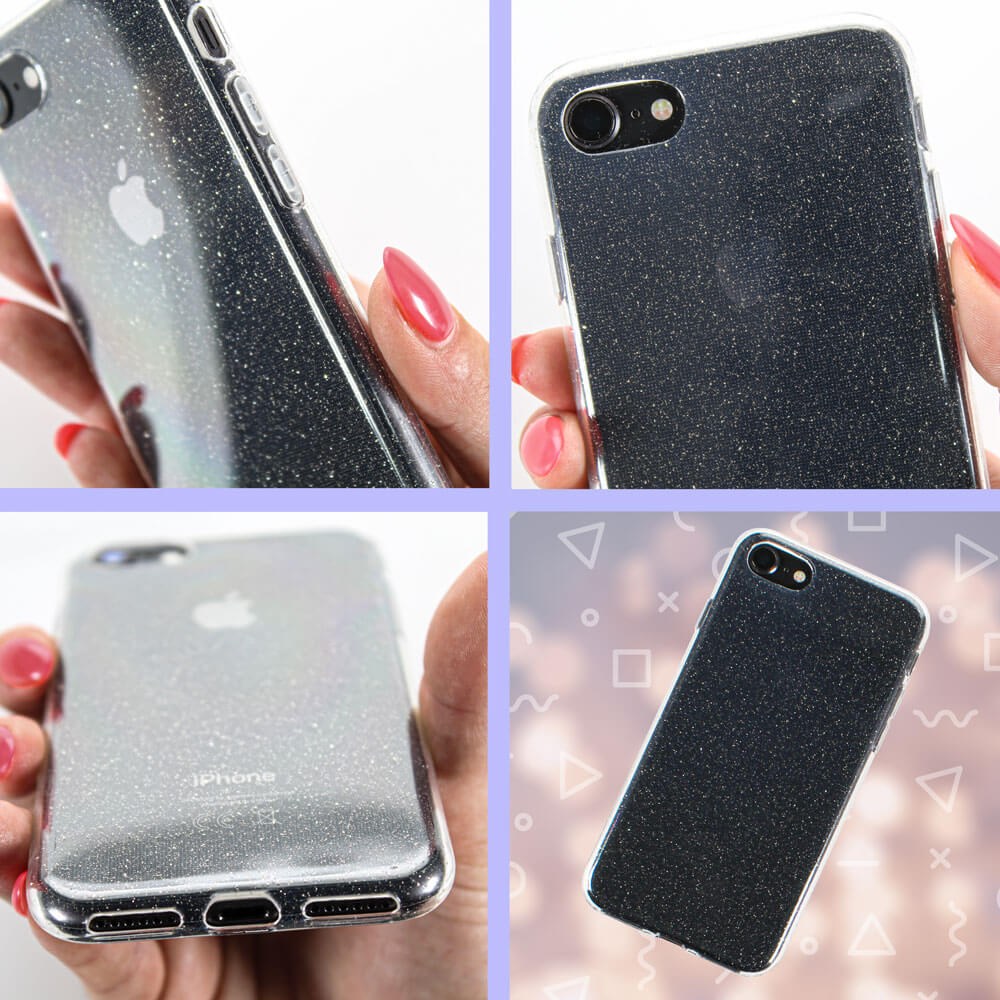 Apple iPhone 16e (SE 2025) szilikon tok csillogó átlátszó