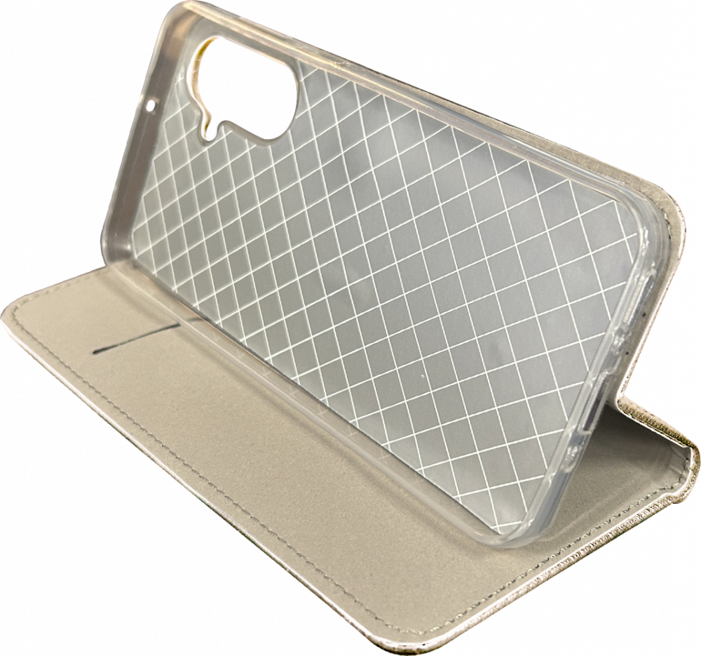 Samsung Galaxy S25 FE (SM-S731B) oldalra nyíló flipes bőrtok rombusz mintás arany