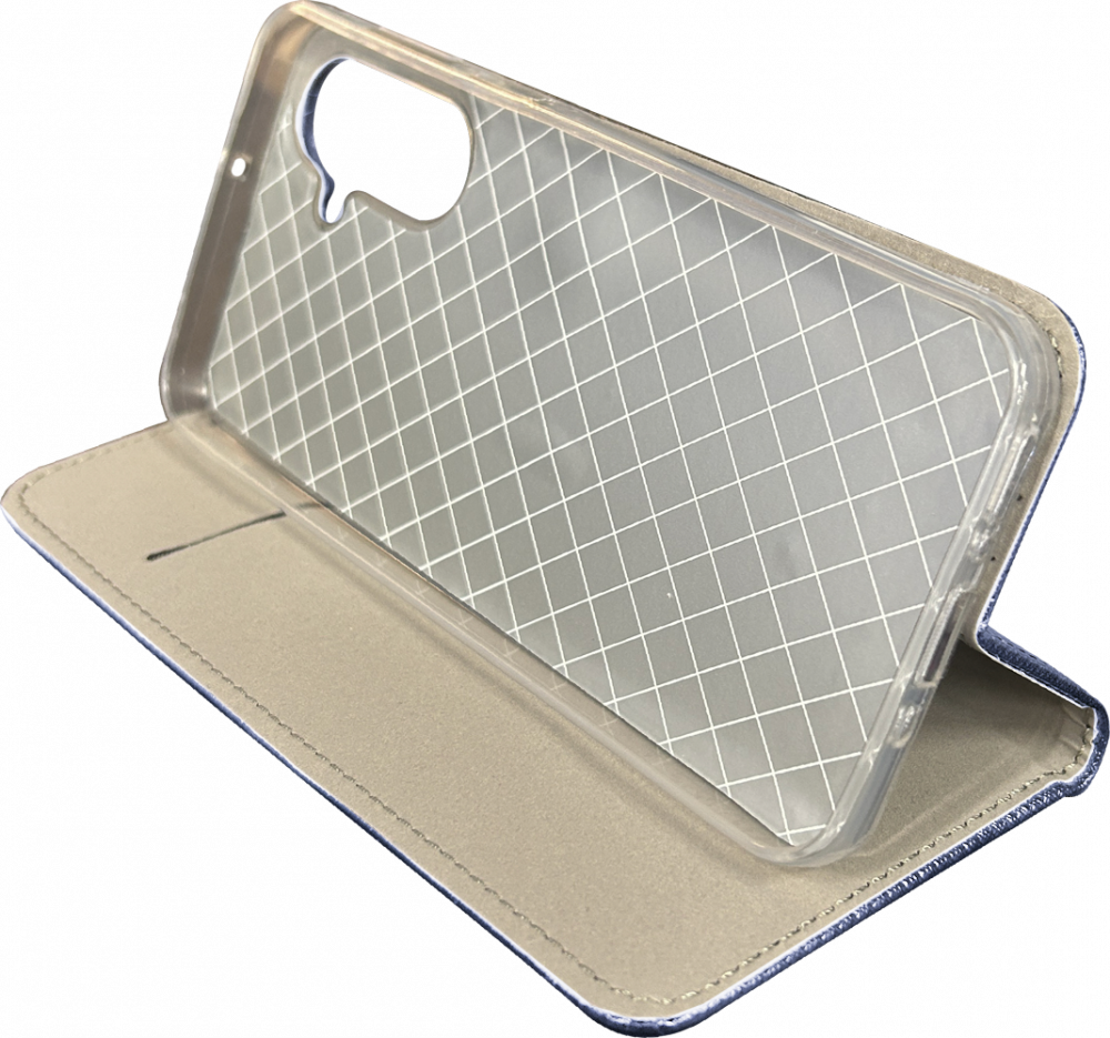 Samsung Galaxy S25 FE (SM-S731B) oldalra nyíló flipes bőrtok rombusz mintás sötétkék