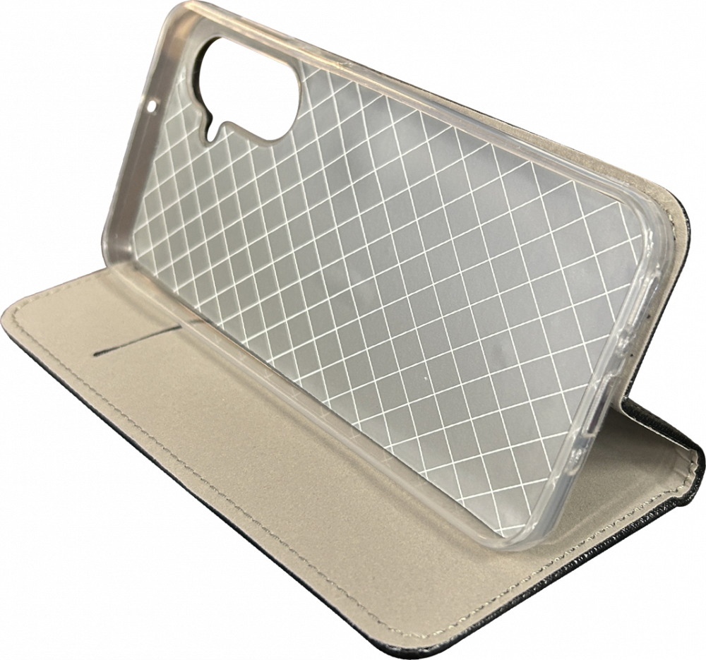 Samsung Galaxy S25 FE (SM-S731B) oldalra nyíló flipes bőrtok rombusz mintás fekete