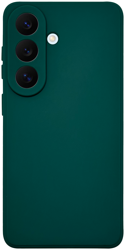 Samsung Galaxy S26 szilikon tok kameravédővel matt sötétzöld