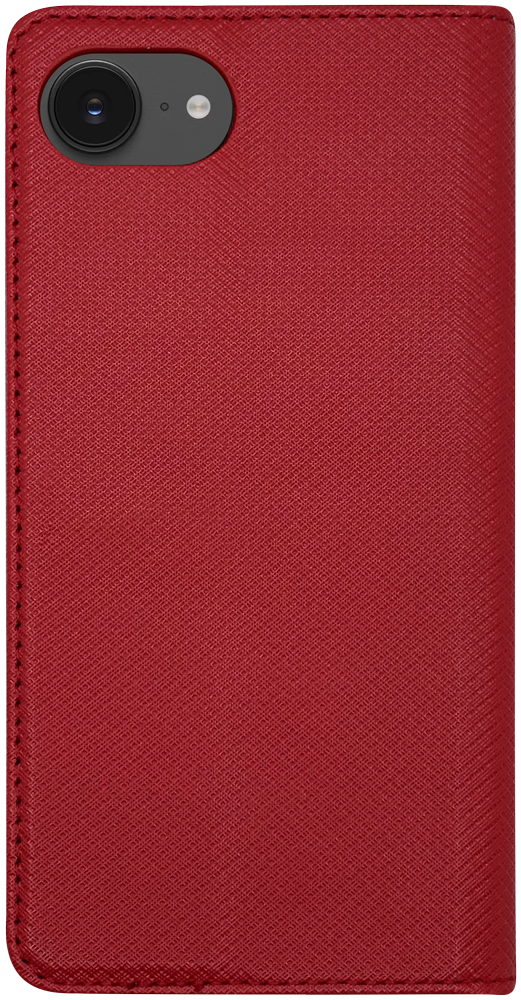 Apple iPhone 16e (SE 2025) oldalra nyíló flipes bőrtok rombusz mintás piros