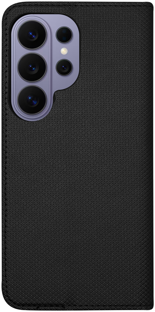 Samsung Galaxy S26 Ultra oldalra nyíló flipes bőrtok rombusz mintás fekete