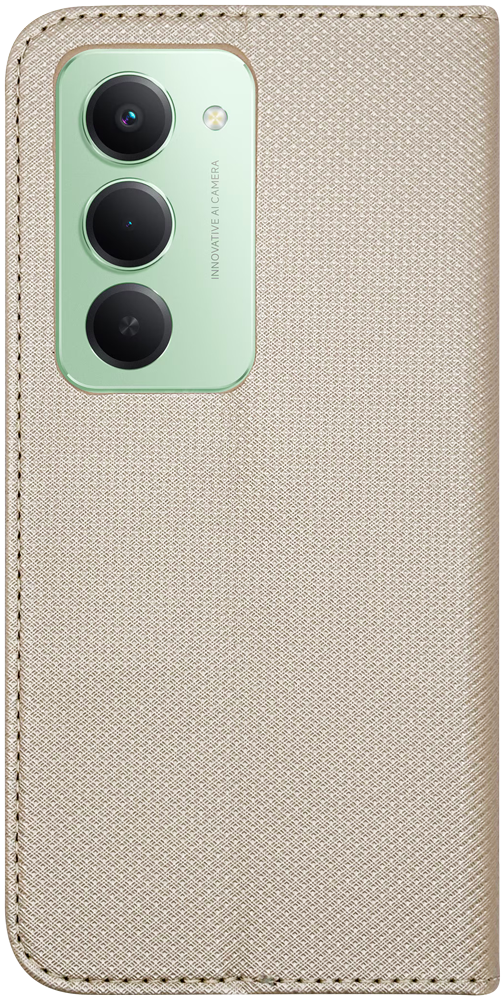 Xiaomi Redmi 15 oldalra nyíló flipes bőrtok rombusz mintás arany